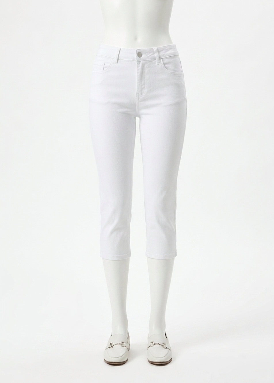 NEW FDJ olivia slim capri denim jeans in white